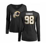 NFL Women's Nike Washington Redskins #98 Matt Ioannidis Black Name & Number Logo Long Sleeve T-Shirt