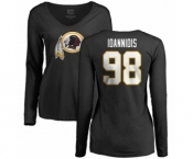 NFL Women's Nike Washington Redskins #98 Matt Ioannidis Black Name & Number Logo Long Sleeve T-Shirt