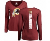 NFL Women's Nike Washington Redskins #98 Matt Ioannidis Maroon Backer Long Sleeve T-Shirt