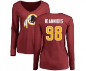 NFL Women's Nike Washington Redskins #98 Matt Ioannidis Maroon Name & Number Logo Long Sleeve T-Shirt