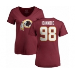 NFL Women's Nike Washington Redskins #98 Matt Ioannidis Maroon Name & Number Logo T-Shirt