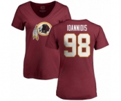 NFL Women's Nike Washington Redskins #98 Matt Ioannidis Maroon Name & Number Logo T-Shirt