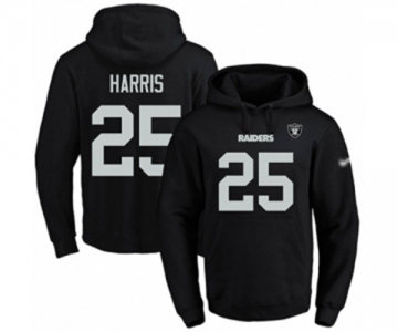 Football Men's Oakland Raiders #25 Erik Harris Black Name & Number Pullover Hoodie