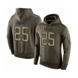 Football Men's Oakland Raiders #25 Erik Harris Green Salute To Service Pullover Hoodie