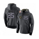 Football Men's Oakland Raiders #25 Erik Harris Stitched Black Anthracite Salute to Service Player Performance Hoodie