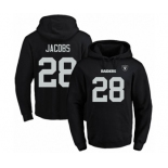 Football Men's Oakland Raiders #28 Josh Jacobs Black Name & Number Pullover Hoodie