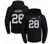 Football Men's Oakland Raiders #28 Josh Jacobs Black Name & Number Pullover Hoodie