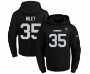 Football Men's Oakland Raiders #35 Curtis Riley Black Name & Number Pullover Hoodie