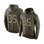 Football Men's Oakland Raiders #35 Curtis Riley Green Salute To Service Pullover Hoodie