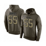 Football Men's Oakland Raiders #55 Vontaze Burfict Green Salute To Service Pullover Hoodie