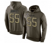 Football Men's Oakland Raiders #55 Vontaze Burfict Green Salute To Service Pullover Hoodie