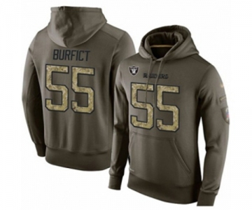 Football Men's Oakland Raiders #55 Vontaze Burfict Green Salute To Service Pullover Hoodie