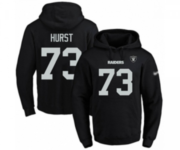 Football Men's Oakland Raiders #73 Maurice Hurst Black Name & Number Pullover Hoodie