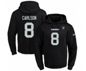 Football Men's Oakland Raiders #8 Daniel Carlson Black Name & Number Pullover Hoodie