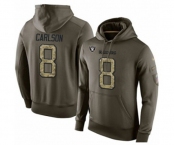 Football Men's Oakland Raiders #8 Daniel Carlson Green Salute To Service Pullover Hoodie