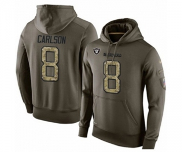 Football Men's Oakland Raiders #8 Daniel Carlson Green Salute To Service Pullover Hoodie