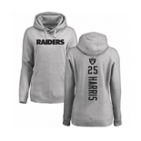 Football Oakland Raiders #25 Erik Harris Ash Backer Pullover Hoodie