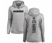 Football Oakland Raiders #25 Erik Harris Ash Backer Pullover Hoodie