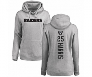 Football Oakland Raiders #25 Erik Harris Ash Backer Pullover Hoodie