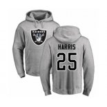 Football Oakland Raiders #25 Erik Harris Ash Name & Number Logo Pullover Hoodie