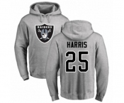 Football Oakland Raiders #25 Erik Harris Ash Name & Number Logo Pullover Hoodie