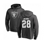 Football Oakland Raiders #28 Josh Jacobs Ash One Color Pullover Hoodie