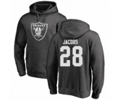 Football Oakland Raiders #28 Josh Jacobs Ash One Color Pullover Hoodie