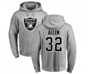 Football Oakland Raiders #32 Marcus Allen Ash Name & Number Logo Pullover Hoodie