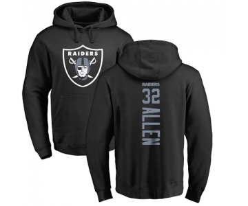 Football Oakland Raiders #32 Marcus Allen Black Backer Pullover Hoodie