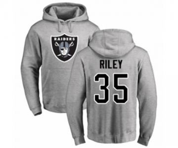 Football Oakland Raiders #35 Curtis Riley Ash Name & Number Logo Pullover Hoodie