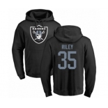 Football Oakland Raiders #35 Curtis Riley Black Name & Number Logo Pullover Hoodie