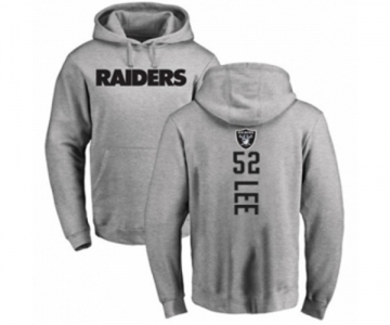 Football Oakland Raiders #52 Marquel Lee Ash Backer Pullover Hoodie