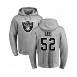 Football Oakland Raiders #52 Marquel Lee Ash Name & Number Logo Pullover Hoodie