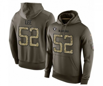 Football Oakland Raiders #52 Marquel Lee Green Salute To Service Men's Pullover Hoodie