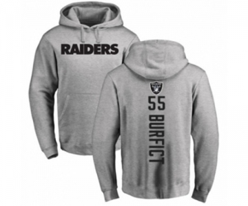 Football Oakland Raiders #55 Vontaze Burfict Ash Backer Pullover Hoodie