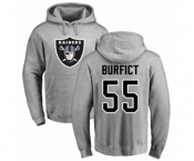 Football Oakland Raiders #55 Vontaze Burfict Ash Name & Number Logo Pullover Hoodie