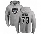 Football Oakland Raiders #73 Maurice Hurst Ash Name & Number Logo Pullover Hoodie