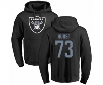 Football Oakland Raiders #73 Maurice Hurst Black Name & Number Logo Pullover Hoodie