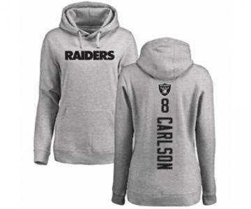 Football Oakland Raiders #8 Daniel Carlson Ash Backer Pullover Hoodie