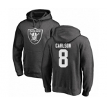 Football Oakland Raiders #8 Daniel Carlson Ash One Color Pullover Hoodie