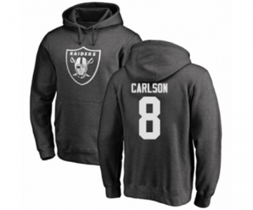 Football Oakland Raiders #8 Daniel Carlson Ash One Color Pullover Hoodie