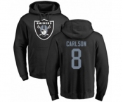 Football Oakland Raiders #8 Daniel Carlson Black Name & Number Logo Pullover Hoodie