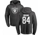 Football Oakland Raiders #84 Antonio Brown Ash One Color Pullover Hoodie