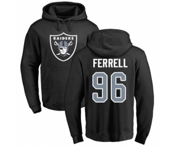 Football Oakland Raiders #96 Clelin Ferrell Black Name & Number Logo Pullover Hoodie