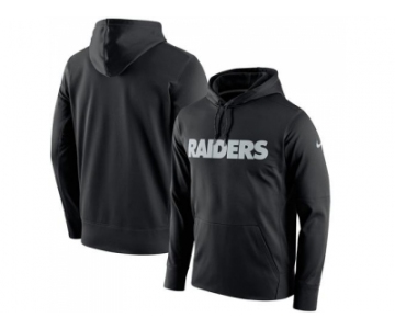 Men Oakland Raiders Nike Black Circuit Wordmark Essential Performance Pullover Hoodie