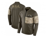 Men Oakland Raiders Nike Olive Salute to Service Sideline Hybrid Half-Zip Pullover Jacket