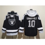 Men's Las Vegas Raiders #10 Jimmy Garoppolo Black Ageless Must-Have Lace-Up Pullover Hoodie