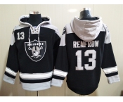 Men's Las Vegas Raiders 13 Hunter Renfrow NEW Black Pocket Stitched NFL Pullover Hoodie