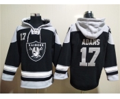 Men's Las Vegas Raiders #17 Davante Adams Black Ageless Must-Have Lace-Up Pullover Hoodie