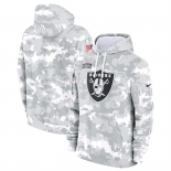 Men's Las Vegas Raiders 2024 Arctic Camo Salute To Service Club Fleece Pullover Hoodie